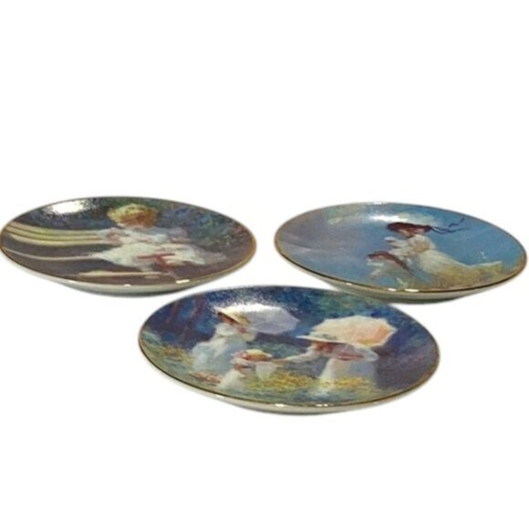 Vintage Decorative Plates Lot of 3 by Richard Judson Zolan 4" Diameter Rare - Picture 3 of 10